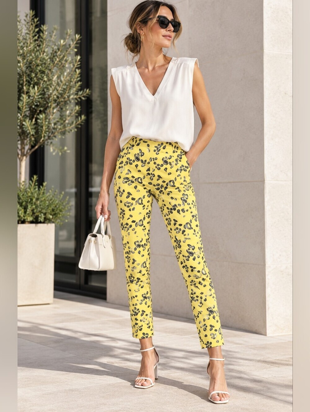 Zara Yellow Floral Women's Pants